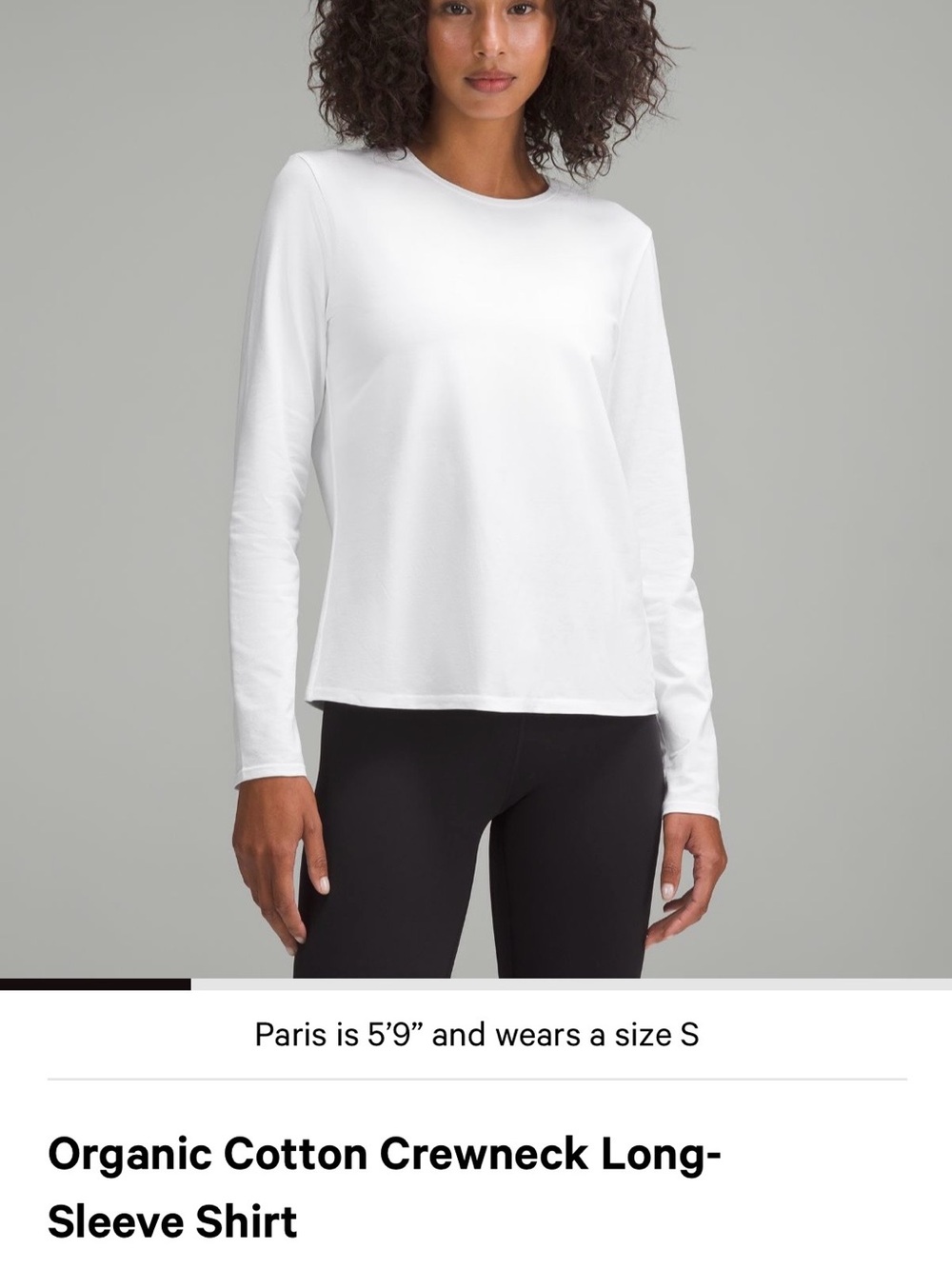 Lululemon Organic Cotton Crewneck Long-Sleeve Top - White NWT